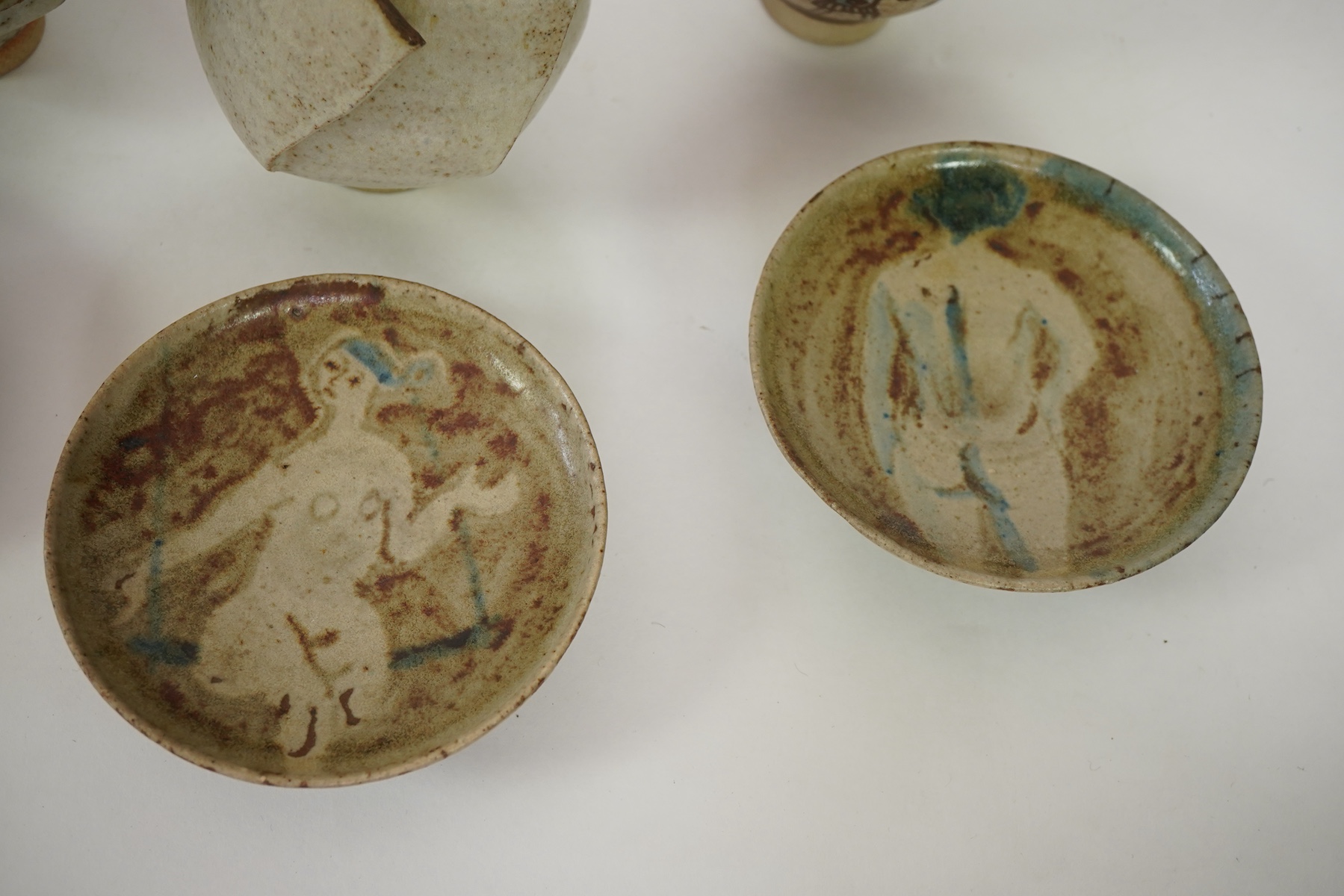 Eric James Mellon (1925-2014): A small group of elm ash glazed studio pottery